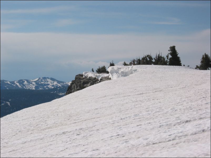 2005-06-25 Pyramid Peak (11) Up on ridge, cornices